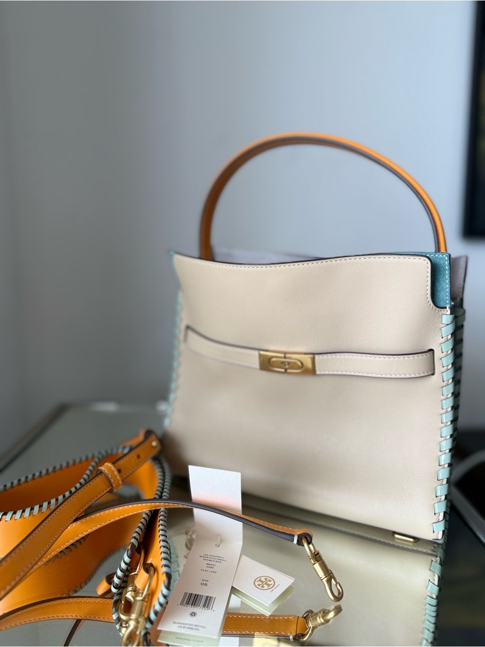 Like new Tory Burch Lee Radziwill Small Whipstitch Leather Satchel Bag $1,398 - Picture 5 of 14